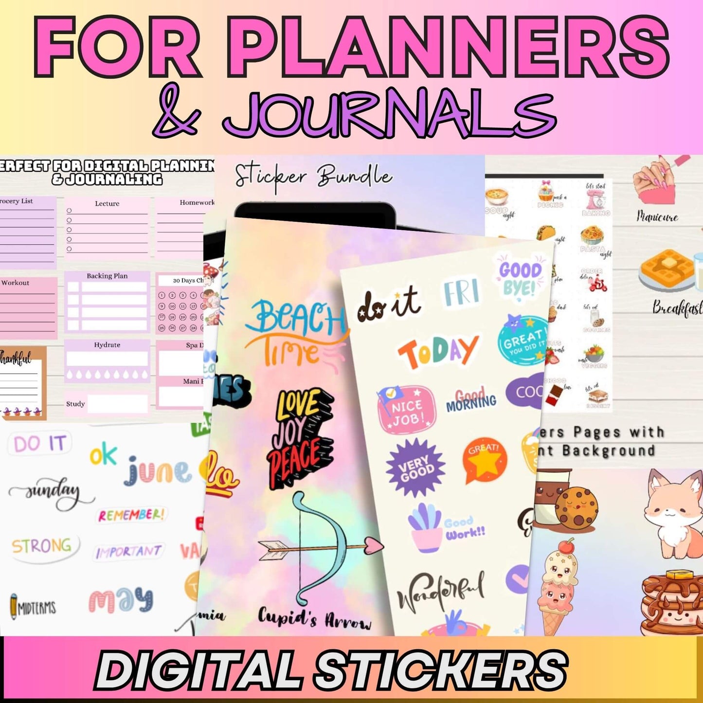8000+ Digital Stickers For Planners, & Journals |Includes Resell Rights