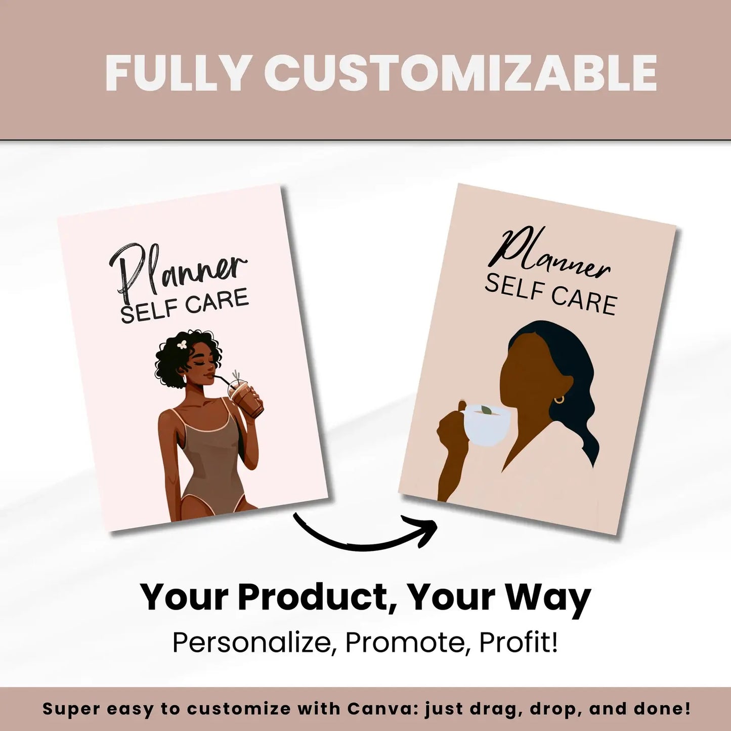 330 Pages Self-Care Planner Bundle (with Resell Rights)