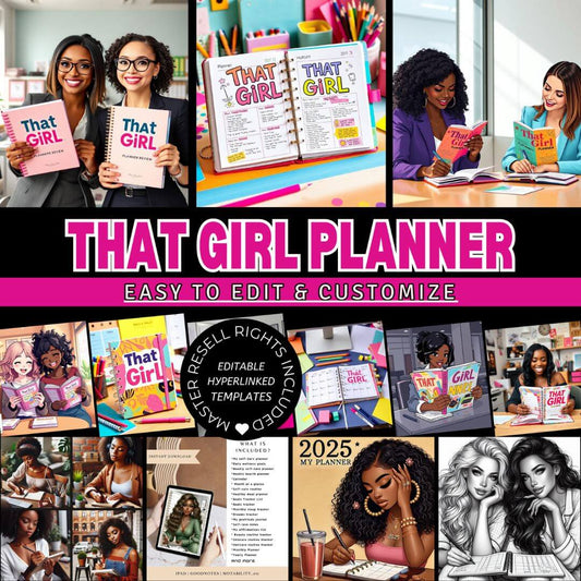 That Girl Planner: Digital & Printable Planner | Variety Of Planners & Trackers (With Resell Rights)