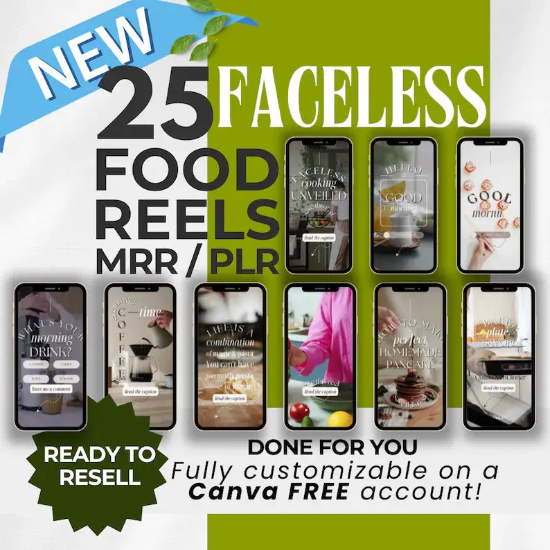 155 Faceless Reels Bundle: Includes Done-For-You Instagram Story & TikTok Video Templates (Great for Passive Income)
