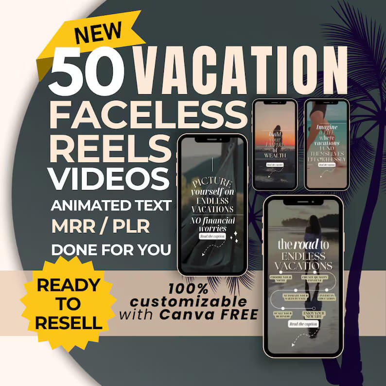 155 Faceless Reels Bundle: Includes Done-For-You Instagram Story & TikTok Video Templates (Great for Passive Income)