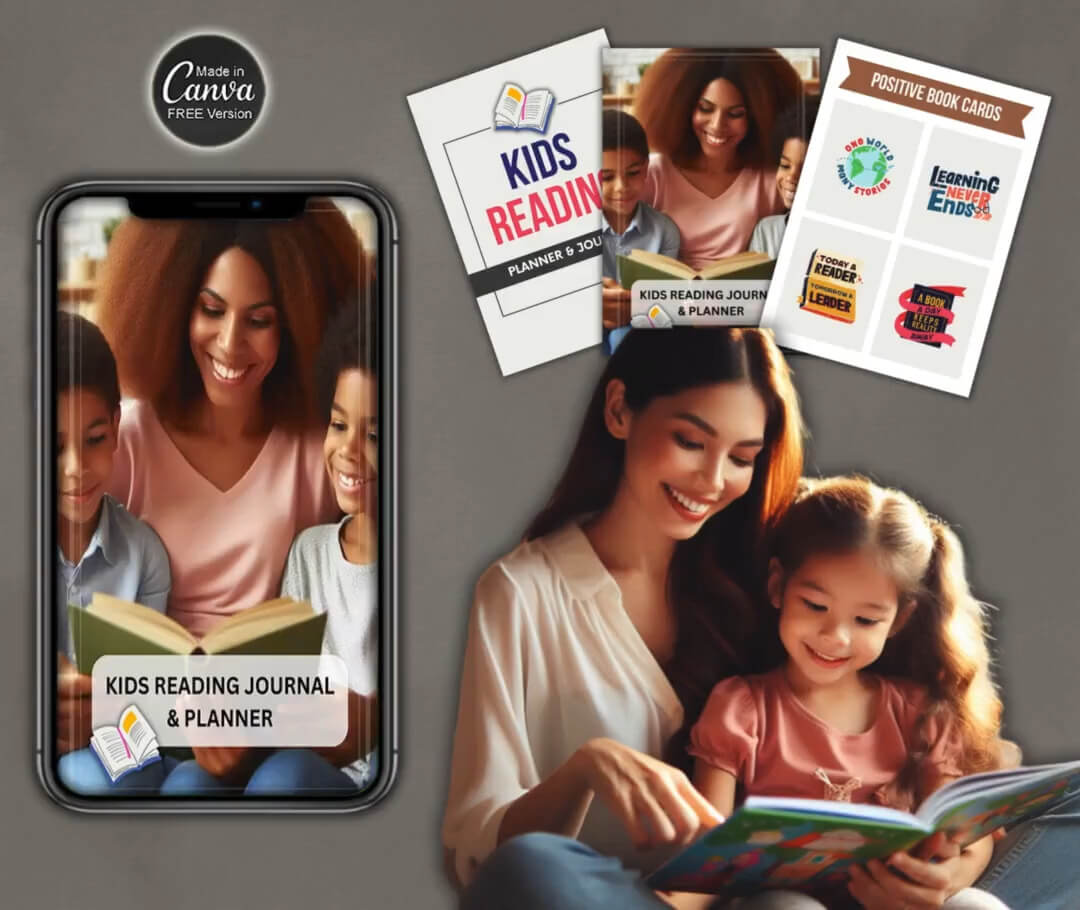 Kids Reading Planner, Journal & eBook | With Resell License  | Complete Reading Trackers for Kids